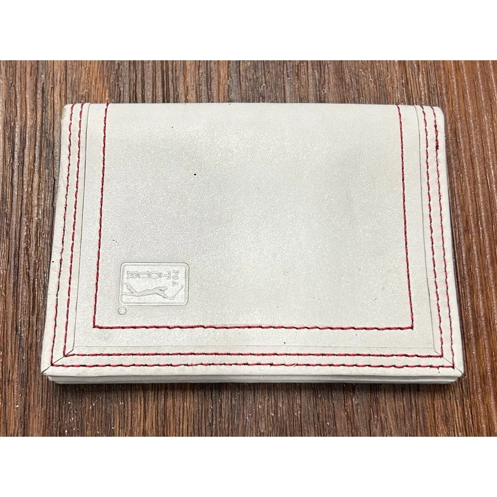 PGA Tour Wallet Red/White Leather‎ Slim Billfold Card Holder